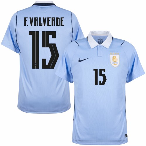 Nike Uruguay Home F. Valverde 15 Shirt 2026-2027 (Fan Style Printing) Nike Uruguay Home F. Valverde 15 Shirt 2026-2027 (Fan Style Printing)